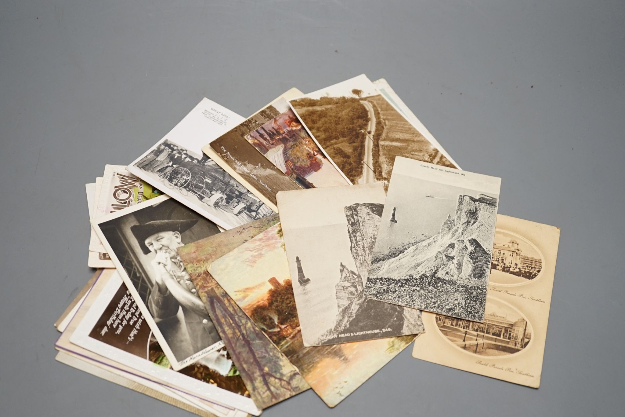 A Victorian scrap album, postcards, photographs, ephemera